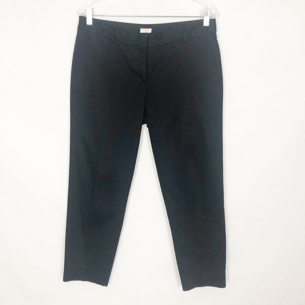 J. Crew Stretch Cropped Mid-Rise Black Pant Size 8 Workwear Casual Stretch